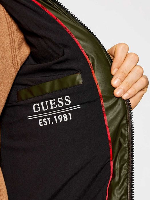 Guess Faux Leather Jacket ОРИГИНАЛ мъжко зимно кожено яке/еко кожа - М