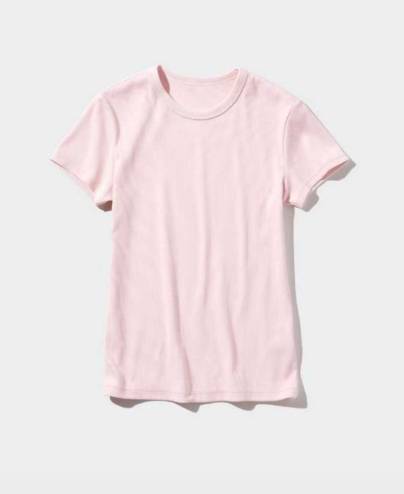 Новая женская мягкая ребристая футболка UNIQLO М и L разм зел роз Дост