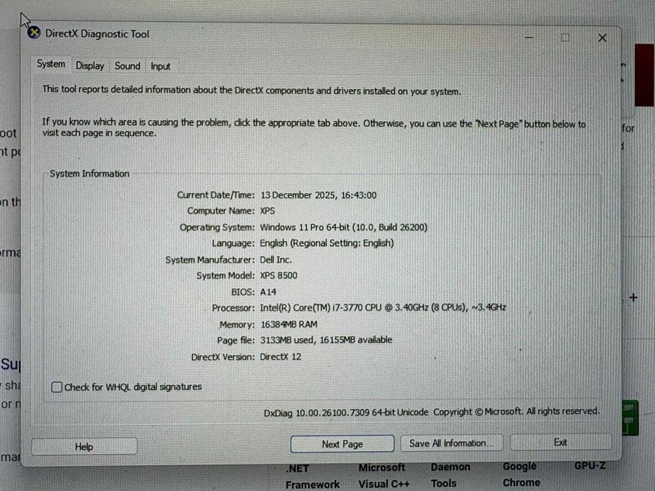Desktop Dell XPS 8500 Win 11