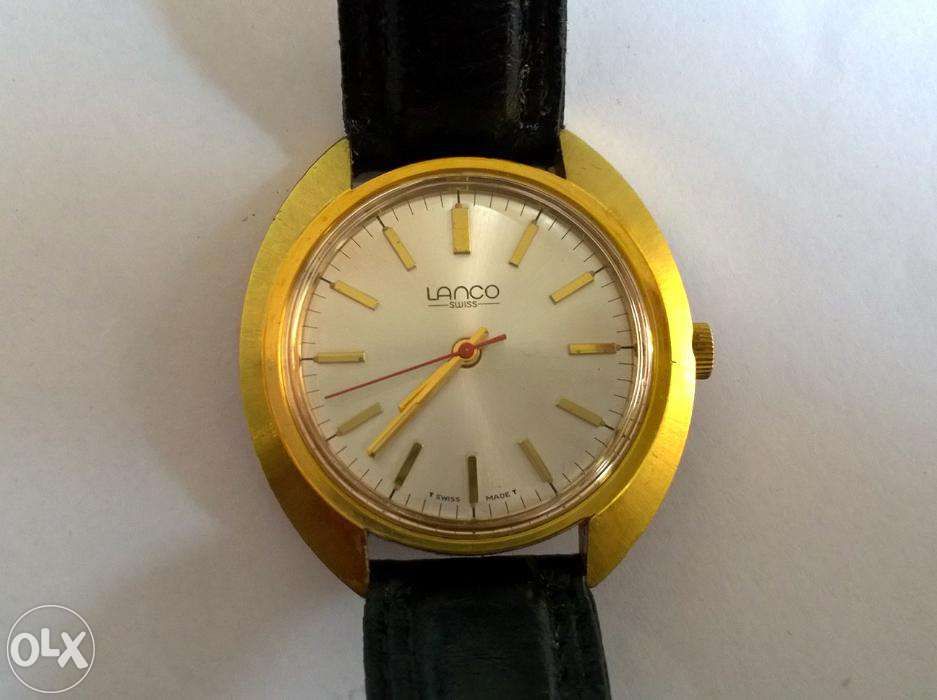 Ceas Lanco Autolube Astrolon Aur 10u cadran argintiu anii 1970 st.fb