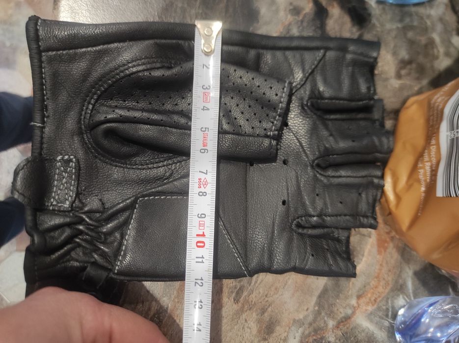 Mănuși moto piele fără degete polo XXL