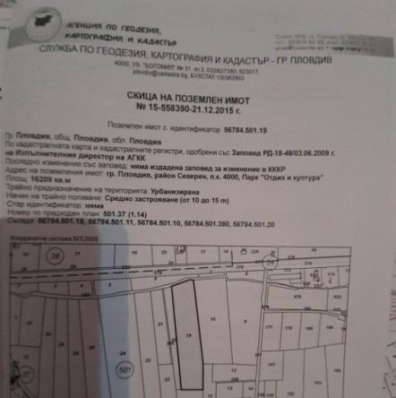 Парк отдих и култура в Пловдив продавам парцел