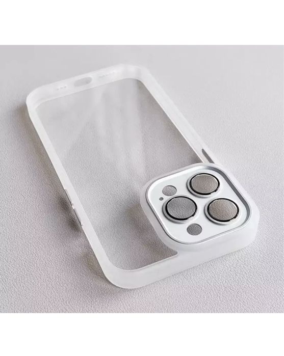 Iphone 12/13/14/PRO/MAX Husa Spate Clar Plastic Margine Colorata