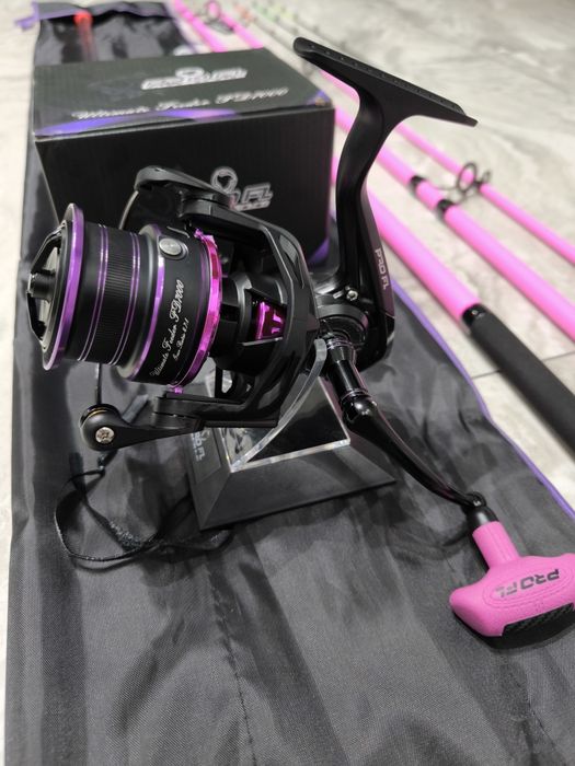 2 Feedere FL BLACK FORCE PINK 3.60m 60-180g + 2 Mulinete PRO FL 7000