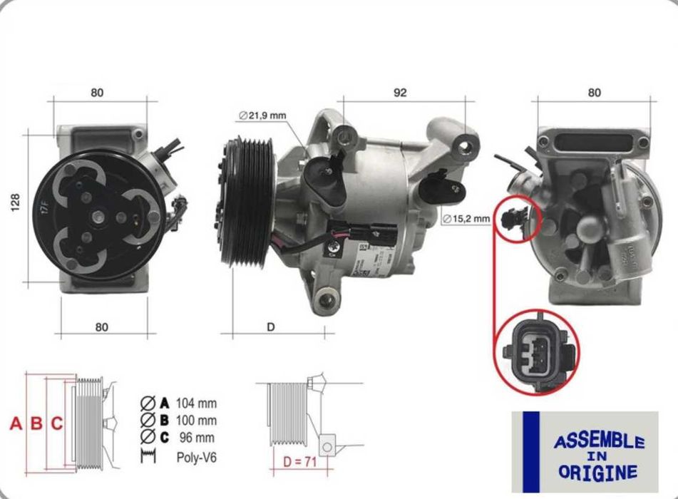 COMPRESOR A/C 1.5 Bluedci Duster II - GUA