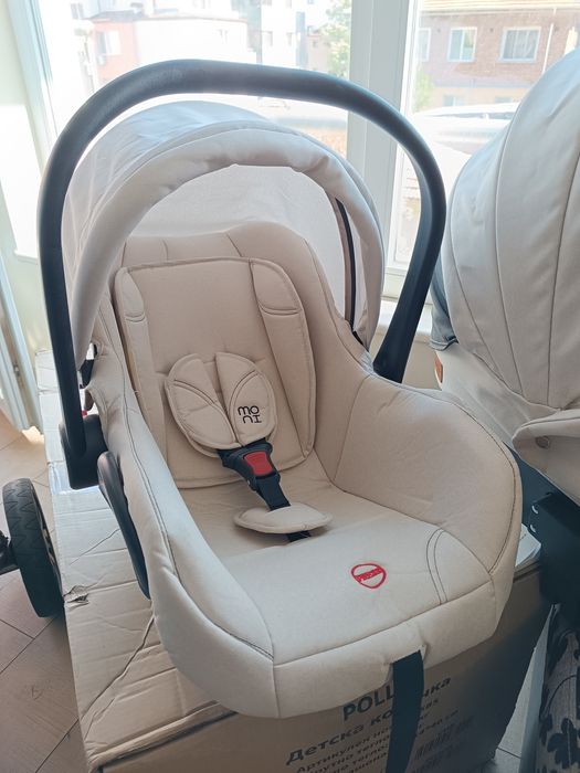 Moni Polly 3в1 - Комбинирана детска количка, бежова