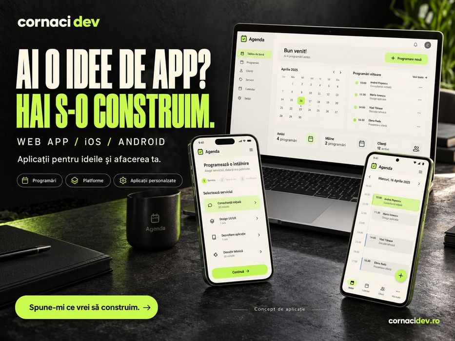 Creare site-uri, magazine online și aplicații Web / iOS / Android