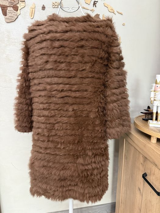 Палто естествен косъм м л заек жилетка