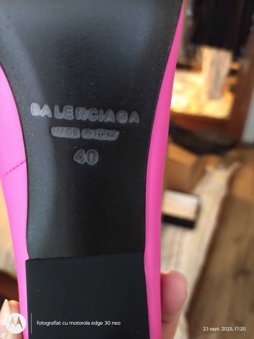 Ba-len-ci-a-ga, pantofi roz cu toc, 40