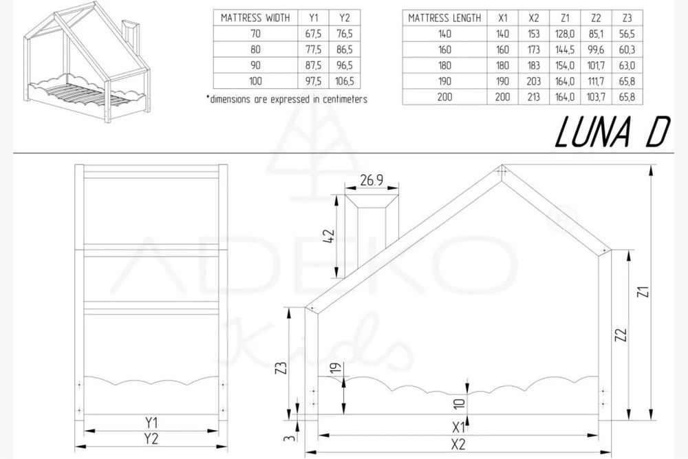 Pat Montessori Casuta Luna 160*80cm