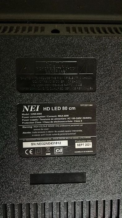 Televizor LED NEI 32NE4000, diagonala 80 cm, HD, negru