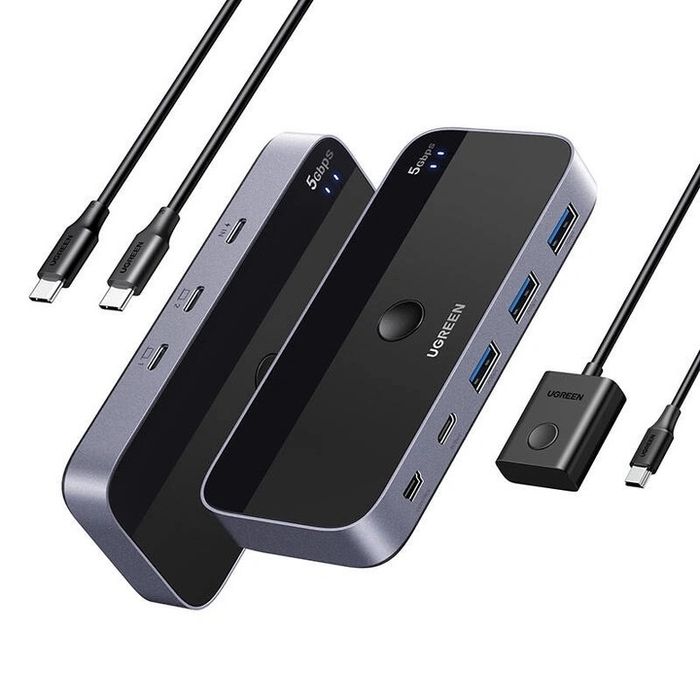 UGREEN USB C Switch 2 PC 4 porturi USB 3.0