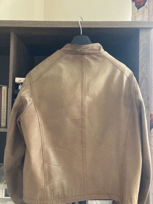 Кожено бежово яке Camel, размер 52