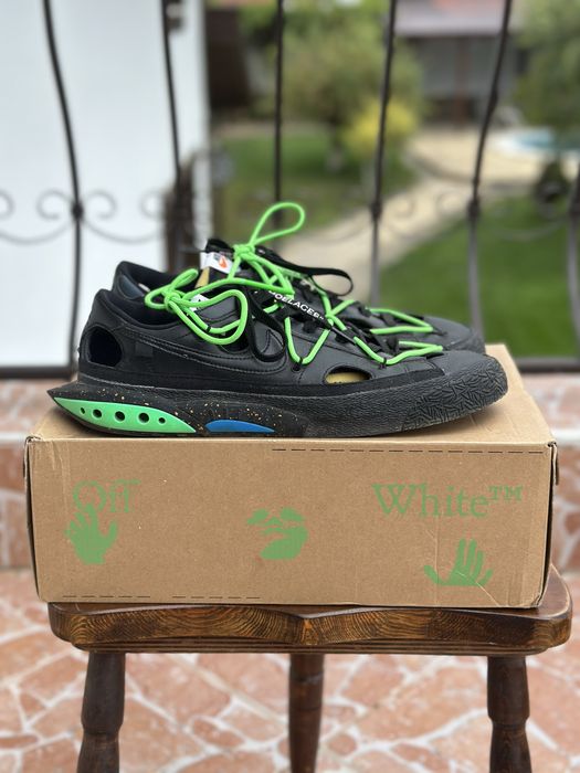 Nike Blazer Low Off-White Black Electro Green Оригинални! DH7863-001