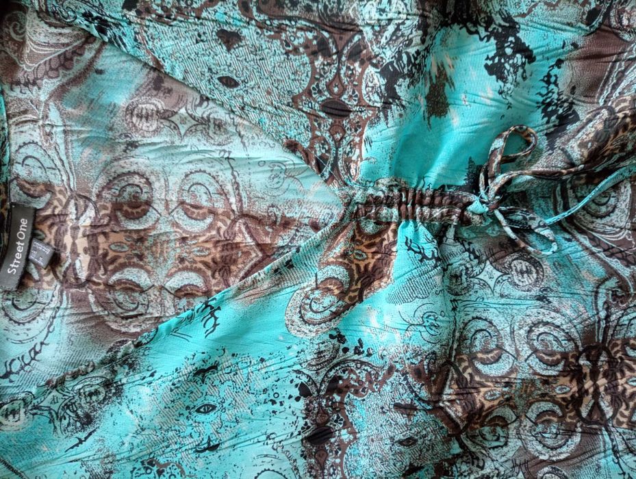 Camasa turcoaz cu imprimeu