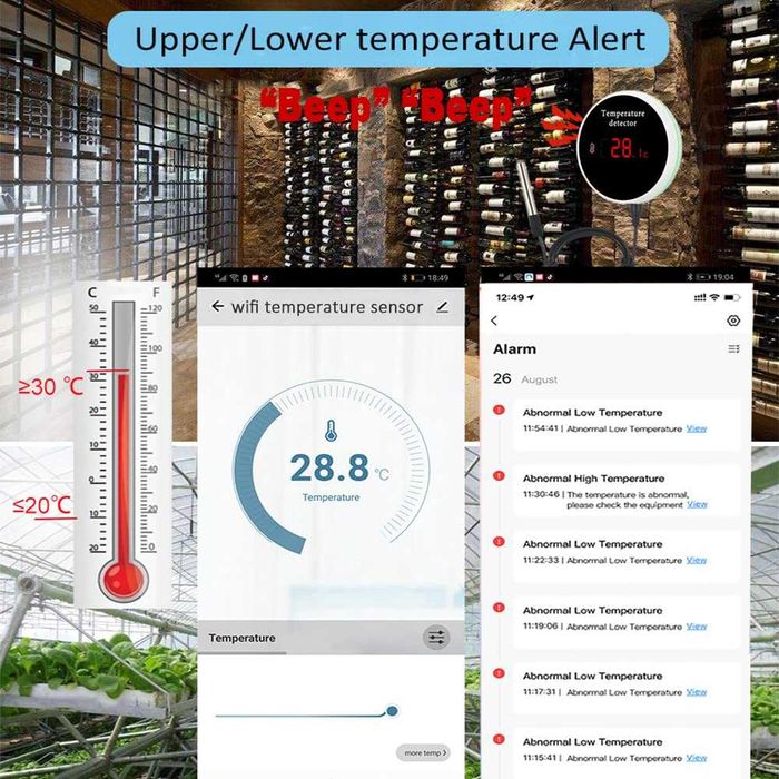 Интелигентен термометър с WiFi температурен сензор