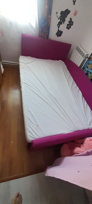 Pat copii cu saltea de 7cm, 120 cm, 200 cm