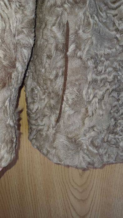 Кафяво палто  естествен косъм L