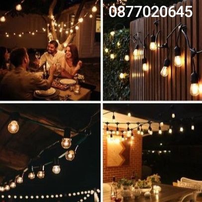 Външни декоративни лампички 10м, G40, за балкон, градина