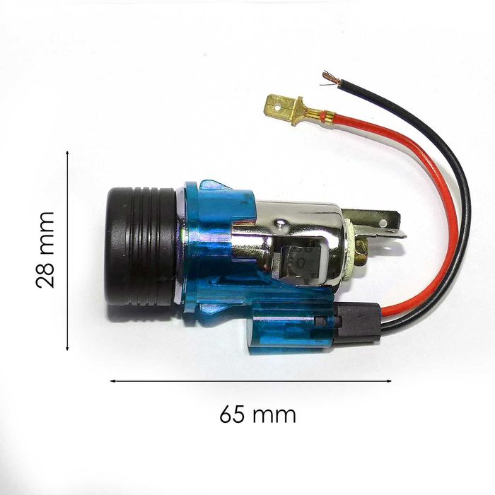 Универсална запалка за автомобил 12V с LED подсветка 28-29мм - различни цветове