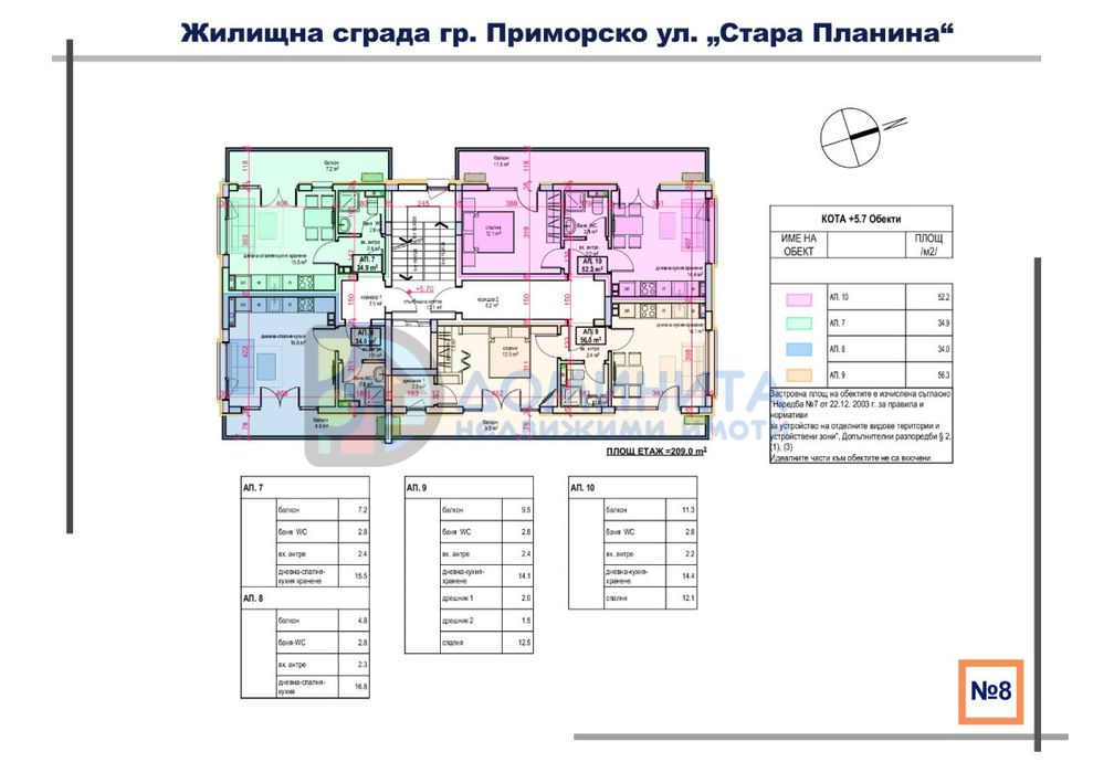 Продава се Двустаен апартамент в Приморско - 68 кв.м за 1057 €/кв.м - Снимка #4