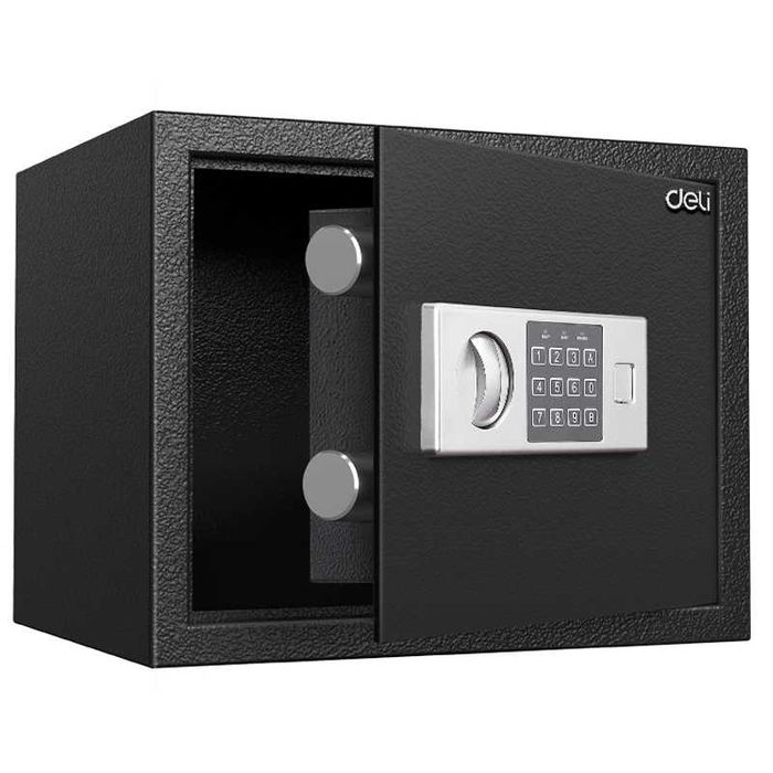 Сейф DELI ET523 электронный замок+ключ, черный, 300х380х300 мм, 9 кг