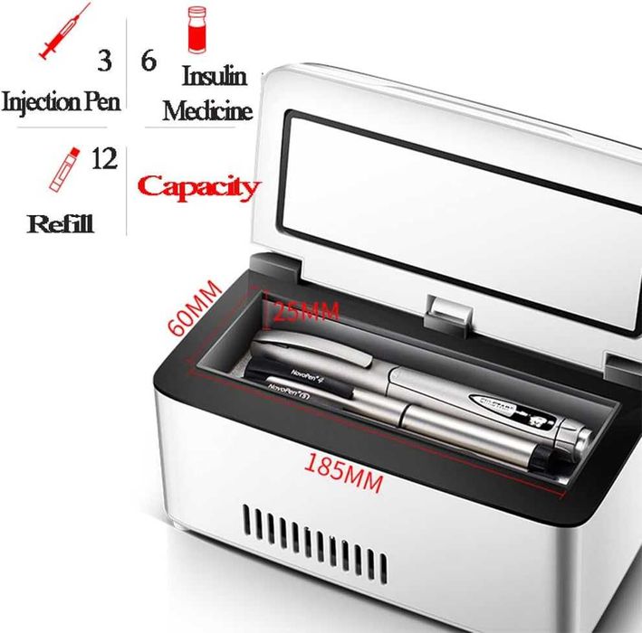 Преносим хладилник за лекарства, 3 батерии, CoolBox, инсулин и други