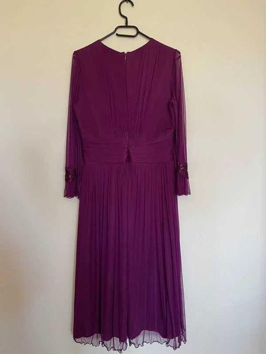 Rochie mov din matase naturala Ginette, marimea 44 (L), NOUA cu eticheta
