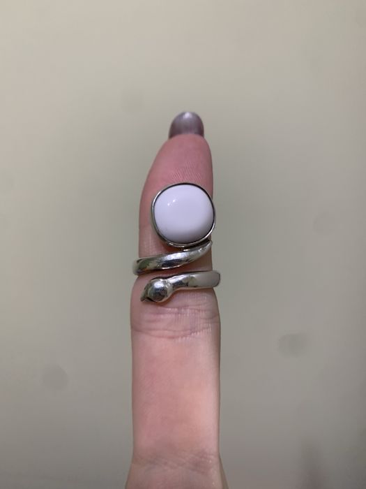 Кольцо серебрянное змейка