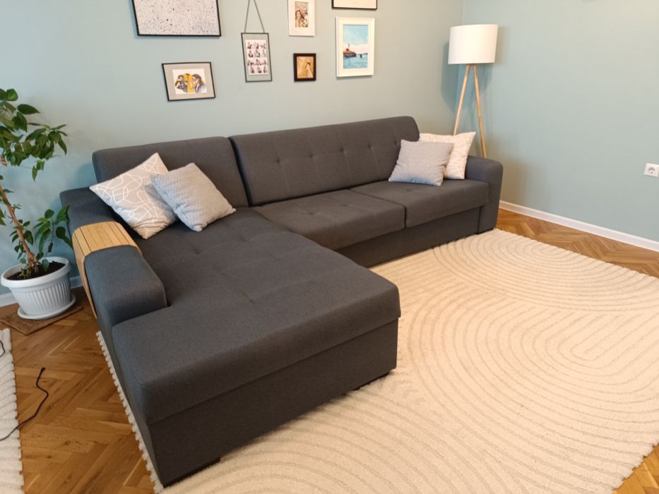 Разтегателен ъглов диван, с ракла. Модел Бернарда