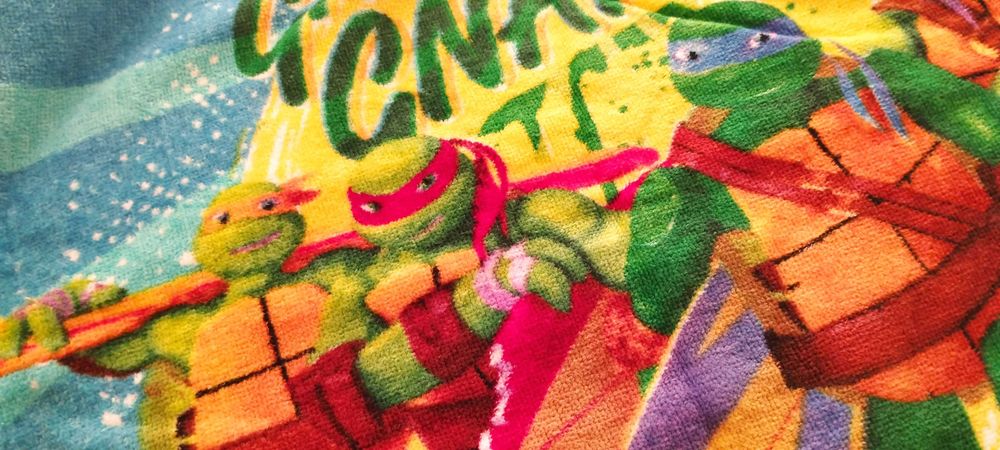 Детско плажно пончо с костенурките нинджа