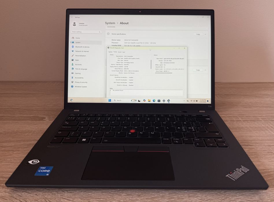 Lenovo Thinkpad T14 Gen3 i5 1235U 16GB ram 256 / 512GB LTE SiM - GSM !
