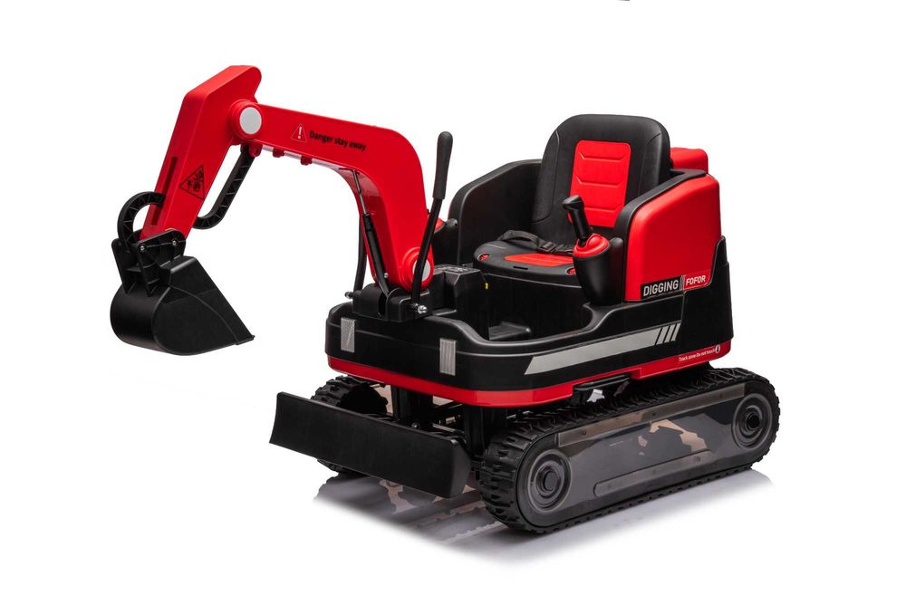 Excavator electric Kinderauto X7 2x 55W 12V-12Ah, scaun tapitat, RED