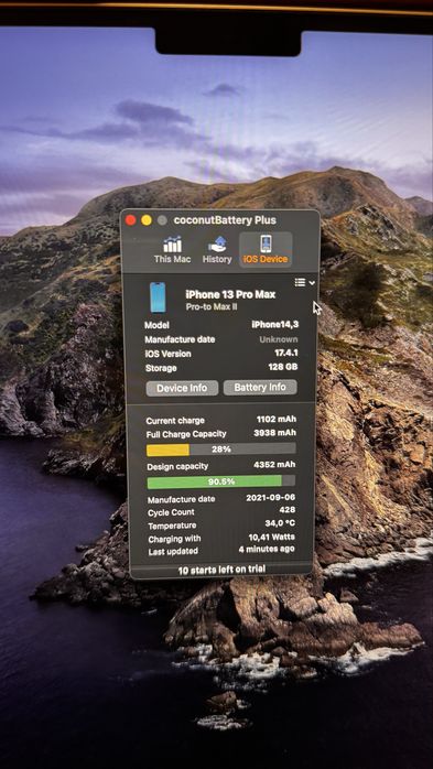 *IDEAL* 91% Battery health Iphone 13 Pro Max + Magsafe Original Case