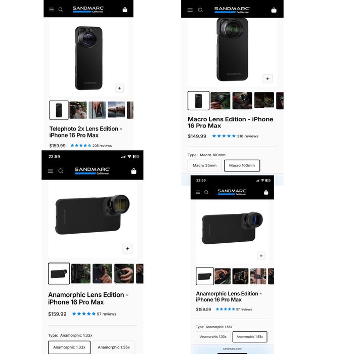 Обьективы, фильтры, штатив, рамка, свет от фирмы Sandmarc