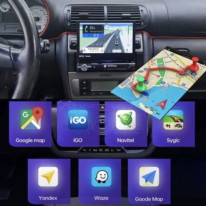 Автомагнитола 1 din 7505A-5712B с выдвижным экраном 4/64GB IPS DSP Car