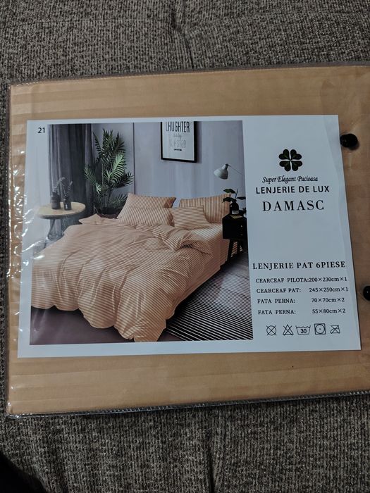 Lenjerie eleganta damasc 6 piese