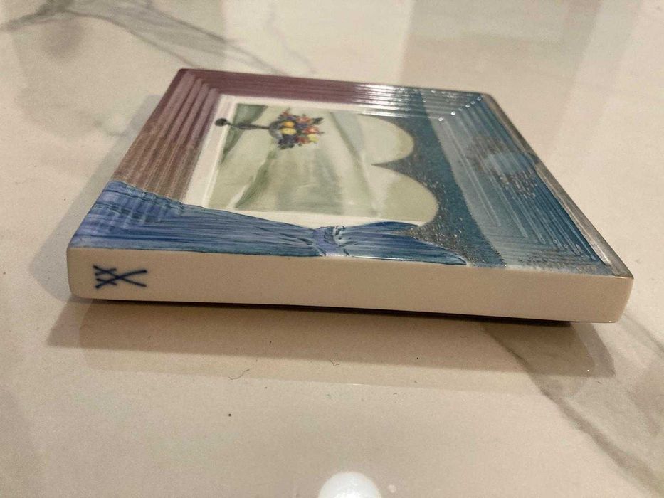 Placă motaj perete Meissen pictată manual Heinz Werner 1985 rară