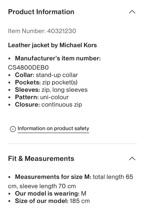 Geaca piele Michael Kors xxl cu etichetă