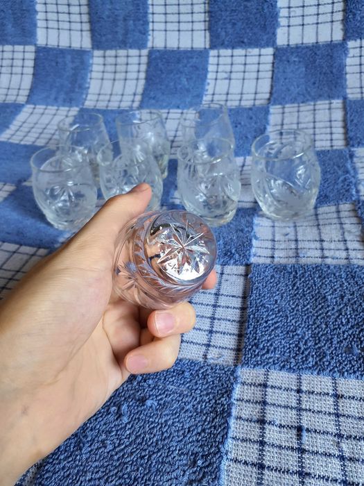 Хрустальные стопки рюмки СССР, 8 шт. (для дачи / быта)