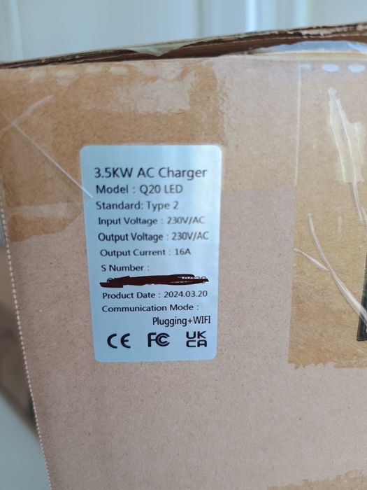 Зарядна Станция за Електромобил, 3.7 kW, Тип 2, Всички Екстри.WiFi/LED
