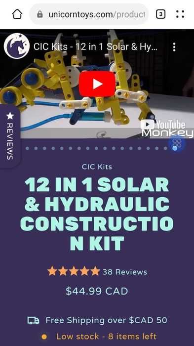 12 IN 1 Solar & Hydraulic Construction Kit