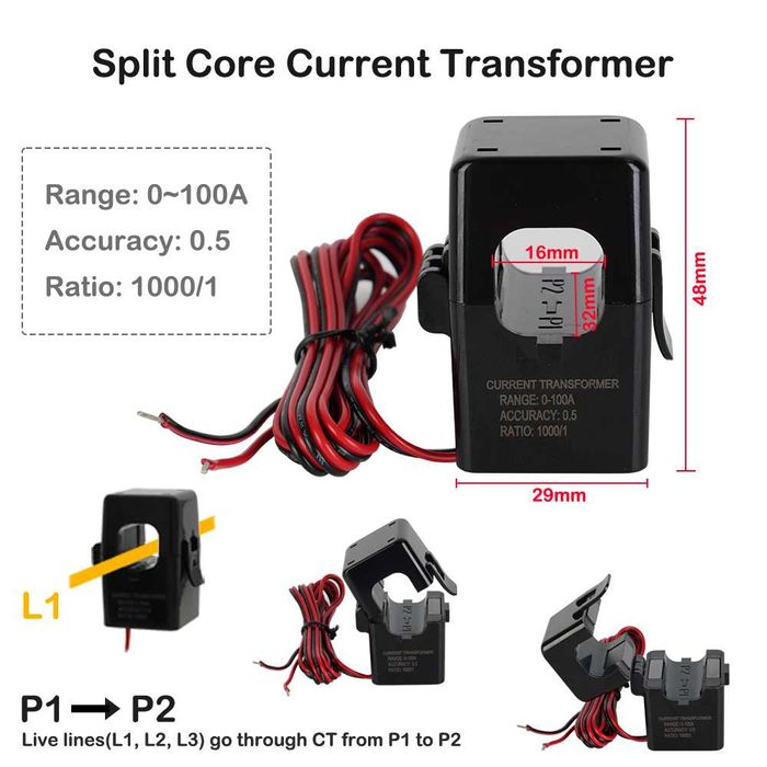 100A Tuya Двупосочен трифазен електромер