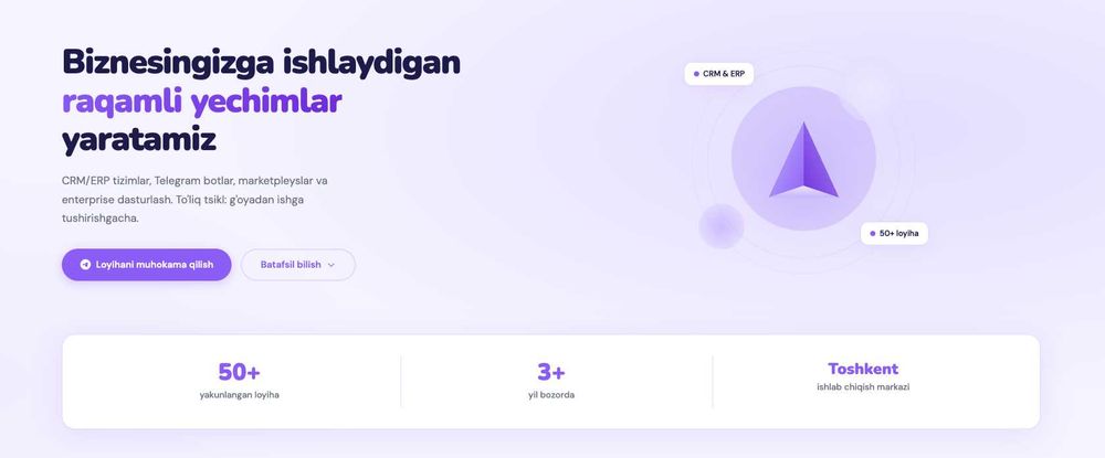 Создание веб-сайтов / Телеграм ботов / CRM / Landing / Визитки