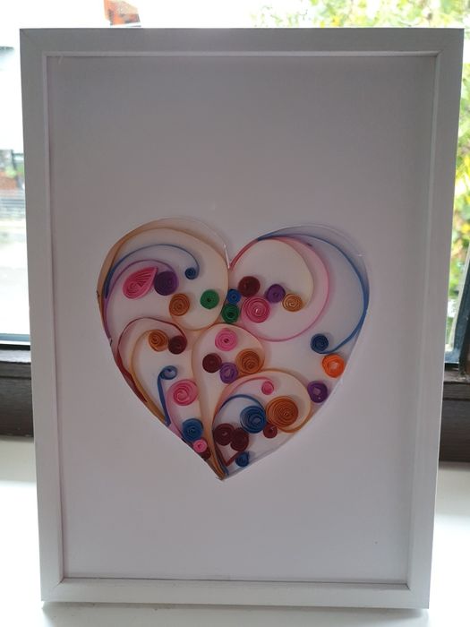 Tablou inima quilling 35x25cm