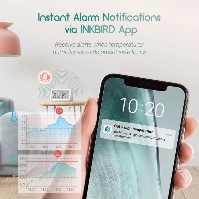 Inkbird WiFi термометър за басейн с монитор за температура и влажност