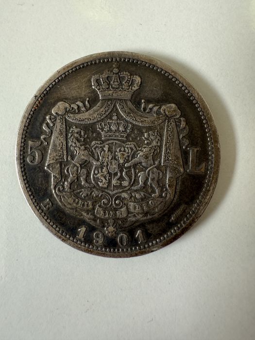 Moneda 5 lei din 1901