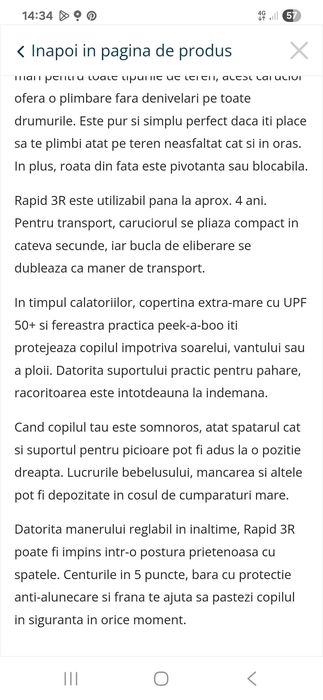 Vând căruț Hauck Rapid