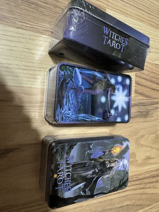 Новые таро ведьмы, оригинал, в железной коробке, края золотые