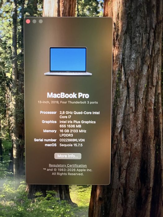 Macbook Pro 2019 13” 2,8 GHz Quad-Core Intel i7 16 GB Ram 256 GB